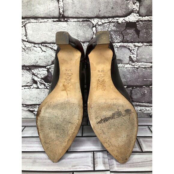 Mona Lisa Gray Blue Red Leather Pointed Toe Dress Heels Women’s Sz 37.5EU/7M US - Picture 7 of 16